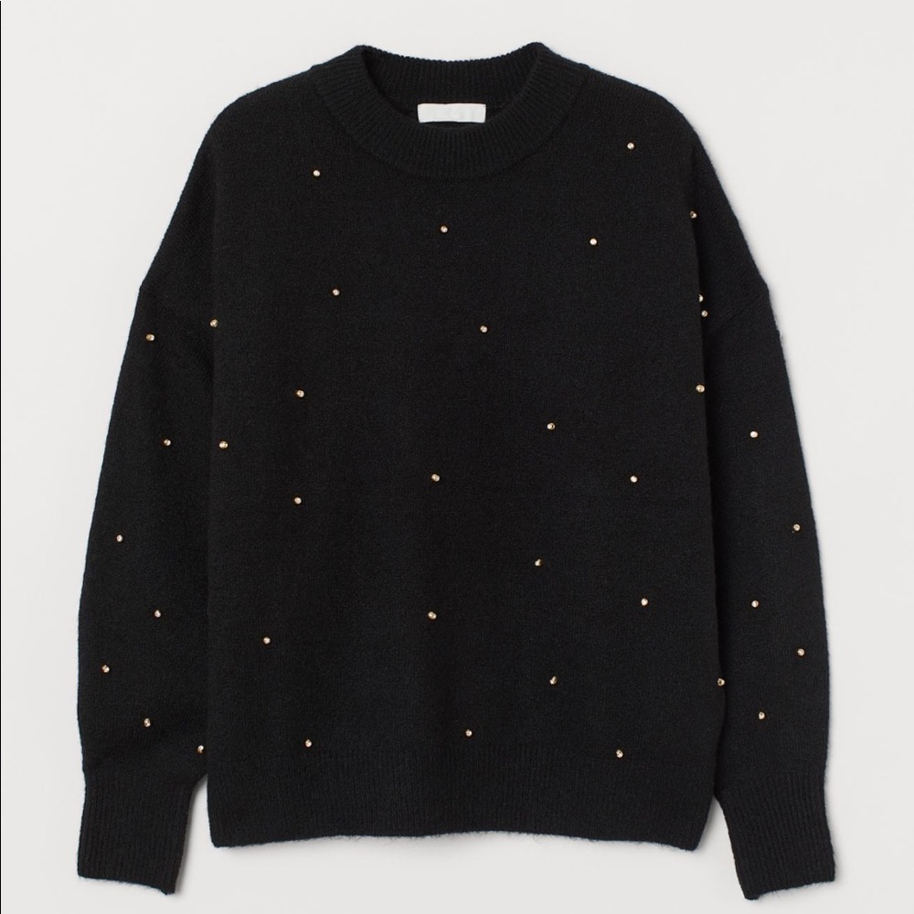 H&M Black Studded Sweater - Size M